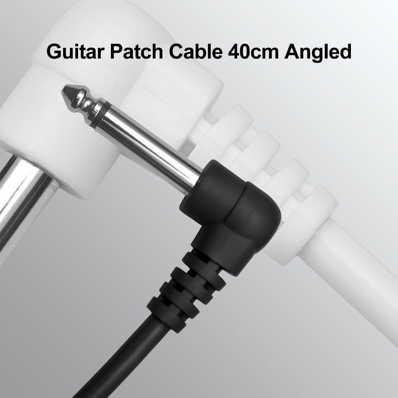 MAXCHEER Guitar Pedal Patch Cables,11 Inch, 1/4" TS Right Angled for Guitar Effect Pedal 6 Colour/Set - Image 4